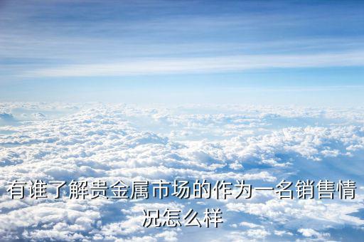 有誰了解貴金屬市場的作為一名銷售情況怎么樣