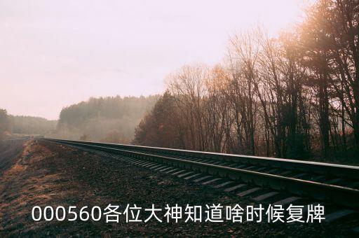 荃銀高科什么時候復(fù)牌，000560各位大神知道啥時候復(fù)牌