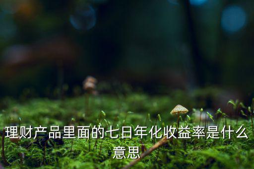7日年化收益率是什么意思，7日年收化益率是啥意思