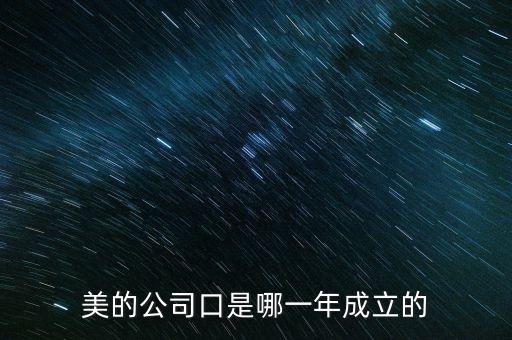 美的集團什么時候上市的，美的公司口是哪一年成立的