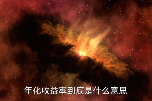 年化收益率是什么意思，年化收益率是什么意思