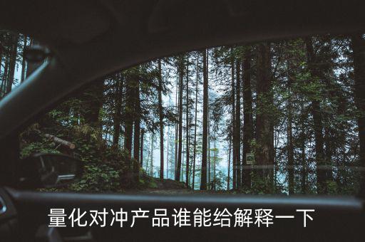 量化對沖產品誰能給解釋一下