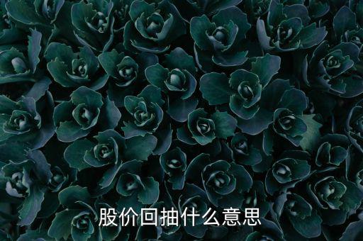 什么叫股票回抽，股市中所說的回抽是什么意思啊
