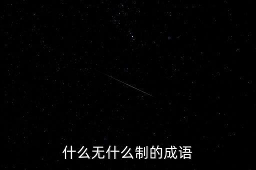 什么制不什么，成語什么無什么制