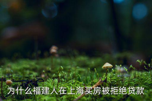 福建人為什么不能貸款，為什么福建人在上海買房被拒絕貸款