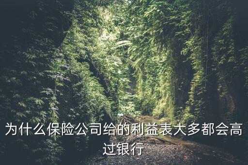 為什么保險(xiǎn)公司給的利益表大多都會高過銀行