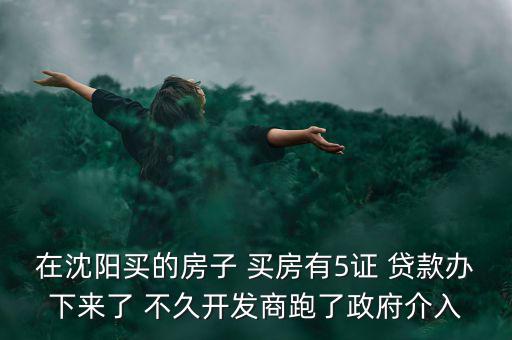在沈陽(yáng)買的房子 買房有5證 貸款辦下來(lái)了 不久開(kāi)發(fā)商跑了政府介入