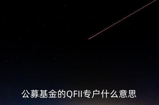 公募基金的QFII專(zhuān)戶(hù)什么意思