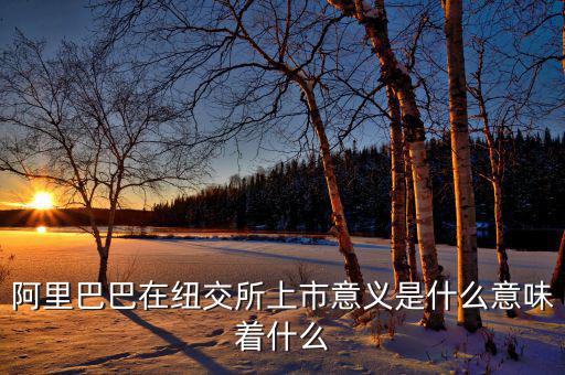 阿里巴巴在美國上市意味著什么，阿里巴巴在紐交所上市意義是什么意味著什么