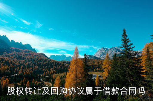 股權轉讓及回購協(xié)議屬于借款合同嗎