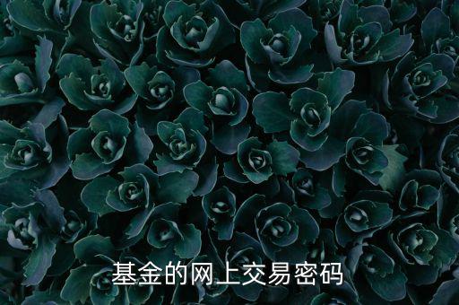 基金交易密碼是什么，基金的網(wǎng)上交易密碼