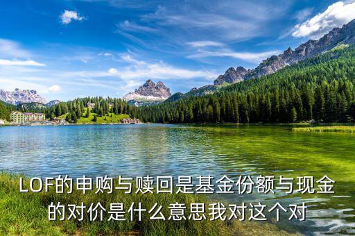 現(xiàn)金對價(jià)什么意思，LOF的申購與贖回是基金份額與現(xiàn)金的對價(jià)是什么意思我對這個(gè)對