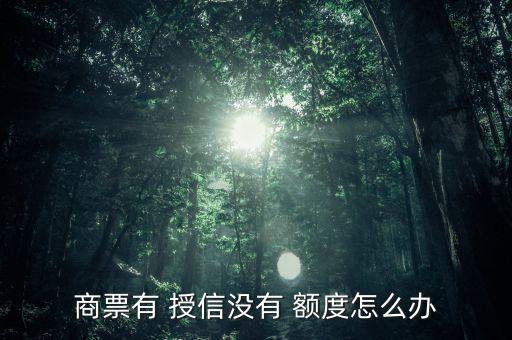 商票有 授信沒(méi)有 額度怎么辦