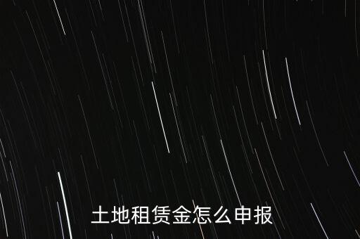  土地租賃金怎么申報