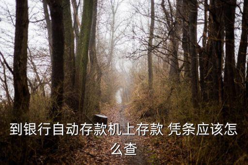 到銀行自動存款機(jī)上存款 憑條應(yīng)該怎么查