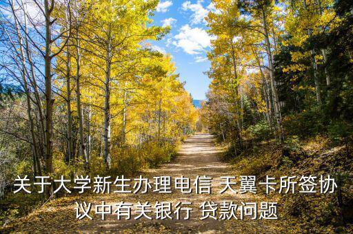 關于大學新生辦理電信 天翼卡所簽協(xié)議中有關銀行 貸款問題