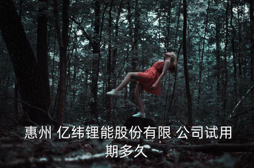  惠州 億緯鋰能股份有限 公司試用期多久