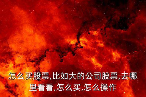 怎么買(mǎi)股票,比如大的公司股票,去哪里看看,怎么買(mǎi),怎么操作