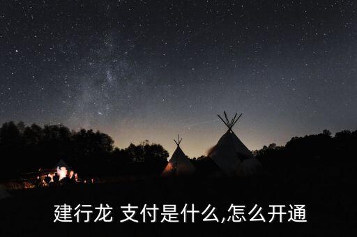  建行龍 支付是什么,怎么開(kāi)通