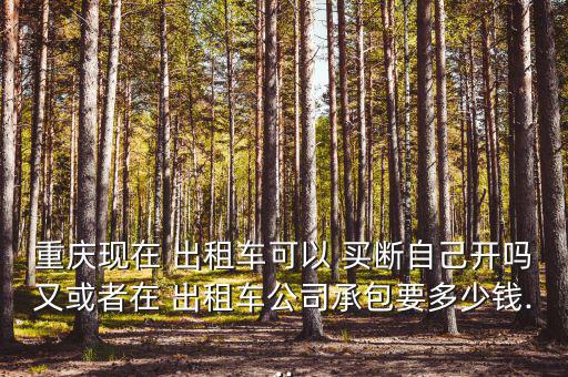 重慶現(xiàn)在 出租車(chē)可以 買(mǎi)斷自己開(kāi)嗎又或者在 出租車(chē)公司承包要多少錢(qián)...