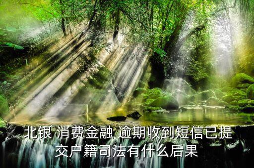  北銀 消費(fèi)金融 逾期收到短信已提交戶(hù)籍司法有什么后果