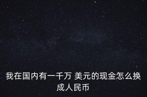 我在國內有一千萬 美元的現(xiàn)金怎么換成人民幣