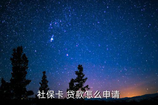 社保卡 貸款怎么申請