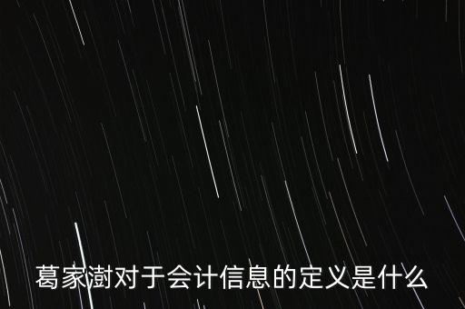 葛家澍對于會(huì)計(jì)信息的定義是什么