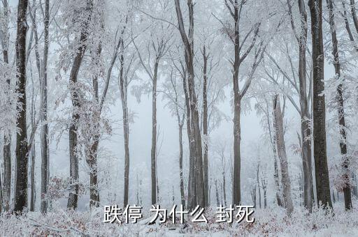 為什么跌停不封死，跌停 為什么 封死