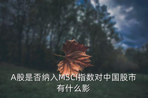 加入明晟指數(shù)有什么用，中國(guó)A股納入明晟會(huì)有什么影響