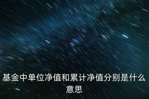 基金單位凈值和累計凈值是什么意思，基金單位凈值和累計凈值是什么意思