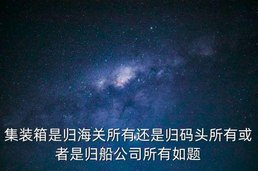 重慶長江輪船公司集裝箱分公司屬于什么性質(zhì)，集裝箱是船公司的么