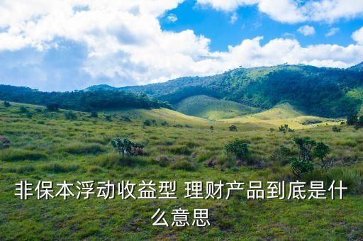 非保本理財(cái)什么意思，理財(cái)產(chǎn)品非保本是什么意思