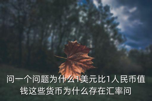 美國(guó)為什么匯率，為什么美元比人民幣