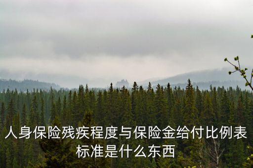 什么叫給付比例，人身保險殘疾程度與保險金給付比例表標準是什么東西