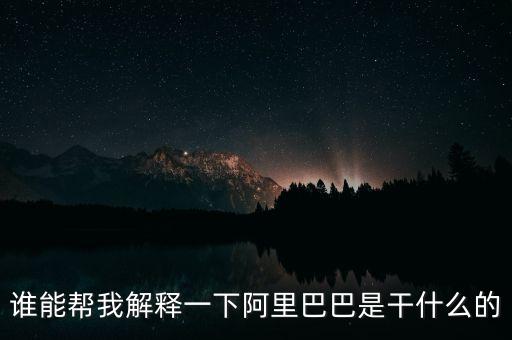 什么是做阿里，阿里巴巴到底是干什么的