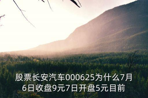 000625長安汽車屬什么板塊，股票長安汽車000625為什么7月6日收盤9元7日開盤5元目前