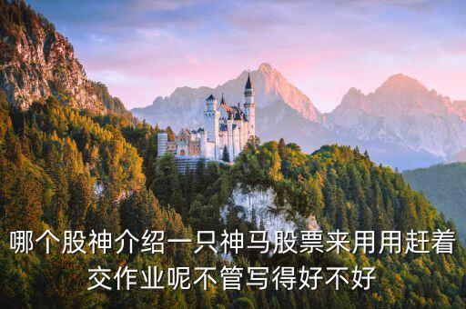 神馬股票是什么，哪個(gè)股神介紹一只神馬股票來(lái)用用趕著交作業(yè)呢不管寫(xiě)得好不好