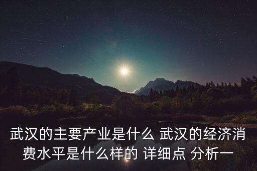 武漢的主要產業(yè)是什么 武漢的經濟消費水平是什么樣的 詳細點 分析一