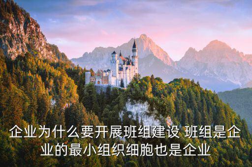 國企央企為什么要做班組建設，企業(yè)為什么要開展班組建設 班組是企業(yè)的最小組織細胞也是企業(yè)