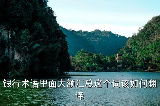 大額匯兌是什么意思，銀行術(shù)語里面大額匯總這個(gè)詞該如何翻譯