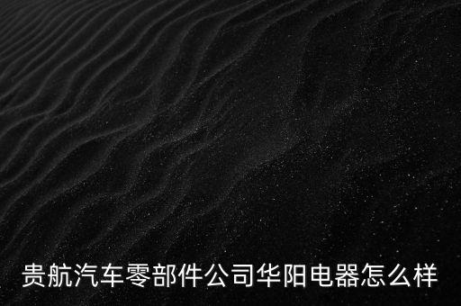 貴航集團(tuán)華陽電工廠是什么企業(yè)，貴航汽車零部件公司華陽電器怎么樣