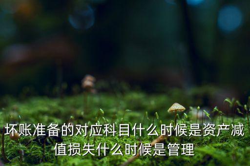 壞賬準(zhǔn)備的對(duì)應(yīng)科目什么時(shí)候是資產(chǎn)減值損失什么時(shí)候是管理