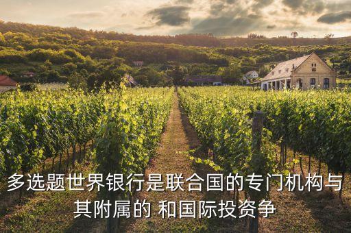 多選題世界銀行是聯(lián)合國的專門機構與其附屬的 和國際投資爭