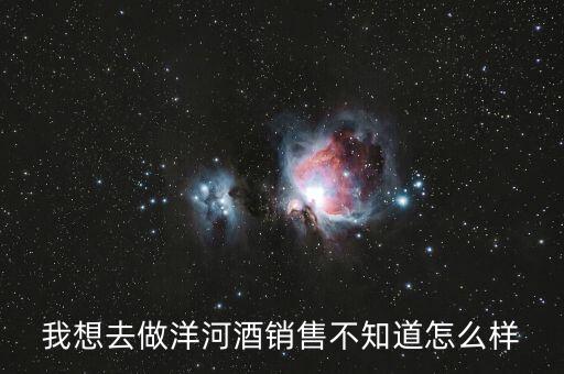 洋河業(yè)務(wù)員做什么，我想去做洋河酒銷售不知道怎么樣