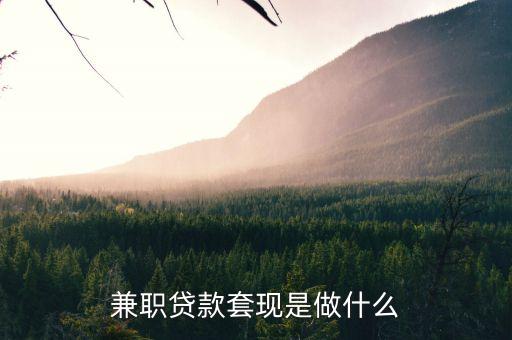 仁仁分期的兼職是什么，兼職貸款套現(xiàn)是做什么