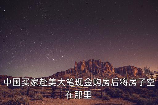 中國人在美為什么用現(xiàn)金買房，中國買家赴美大筆現(xiàn)金購房后將房子空在那里