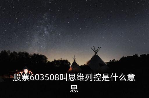 思維列控是什么公司，股票603508叫思維列控是什么意思