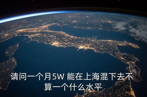 月薪五萬上海什么水平，月薪5萬在上海算不算高薪