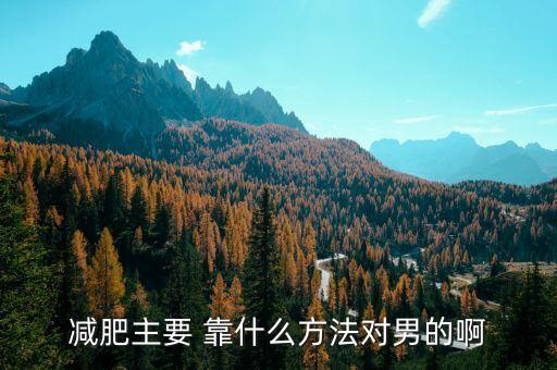 減肥主要 靠什么方法對男的啊